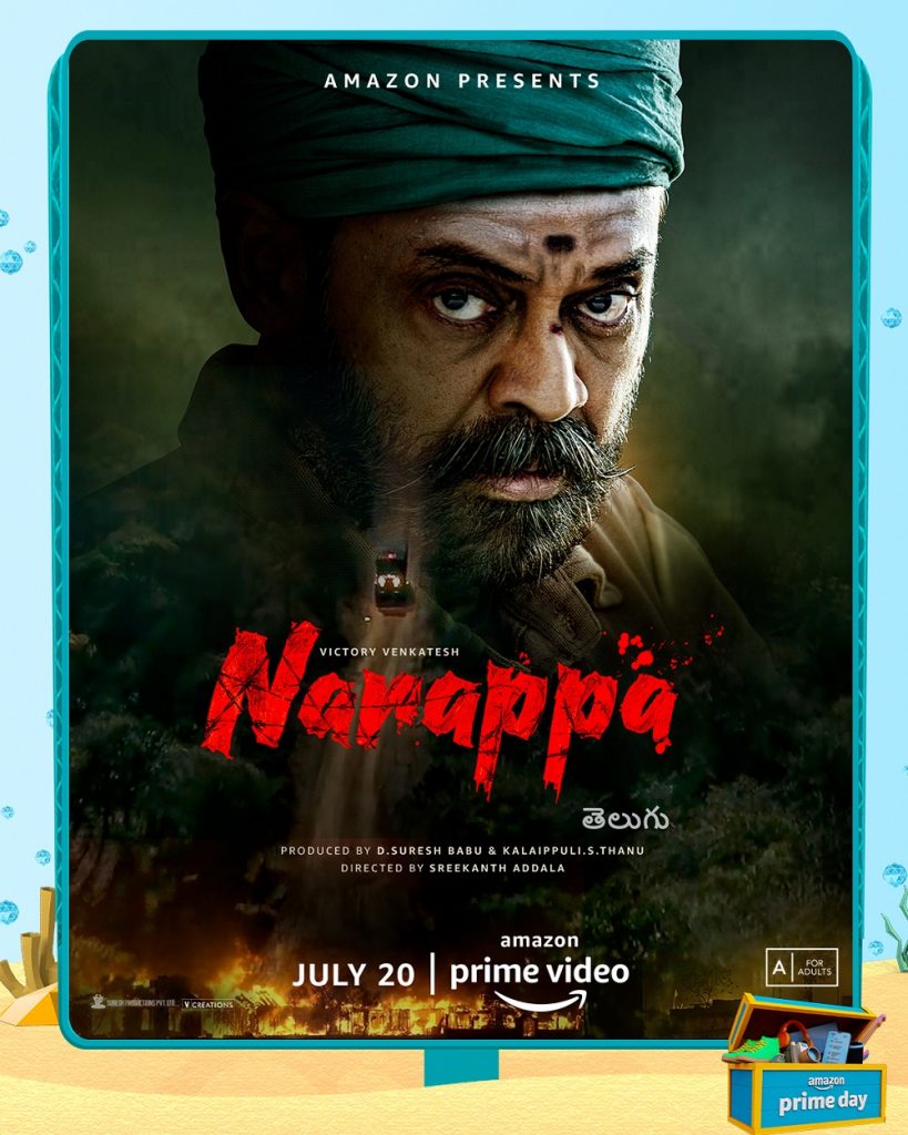 Amazon Prime Videos much awaited Telugu Movie Narappa releasing on 20th July 2021 APN News