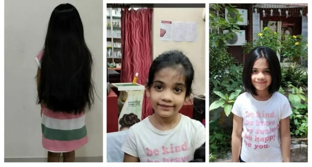 Student of a Mumbai School donates 12″ of her hair for Cancer Patients |  APN News