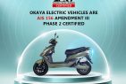 Okaya EV receives AIS 156 Amendment III Phase 2 certification for its Electric Two-Wheelers